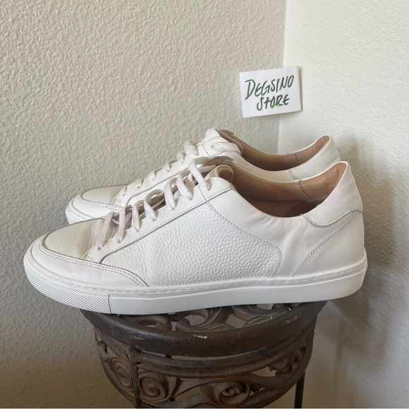 Suit Supply Front Lace Pebble Leather Low Top Sneaker - Picture 2 of 8